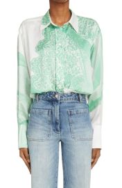 Lace Print Oversize Button-Up Shirt by Victoria Beckham at Nordstrom