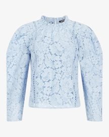 Lace Puff Sleeve Top by Express at Express