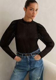 Lace Statement Sleeve Top MEEM Black at Me and Em