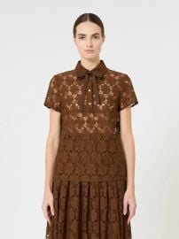 Lace T-shirt chocolate Max Mara at Max Mara