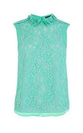 Lace Top with Hand Embellished Collar at Karen Millen