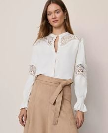 Lace Trim Blouse at Ann Taylor