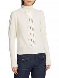 Lace Trim Knit Turtleneck at Saks Fifth Avenue