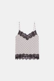 Lace Trim Polka Dot Camisole by Zara at Zara