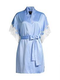 Lace-Trim Satin Robe by Natori at Saks Fifth Avenue