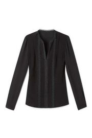 Lace Trim V-neck Blouse by Elie Tahari at Bloomingdales