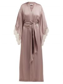 Lace-Trimmed Silk-Satin Kimono Robe by Carine Gilson at Matches