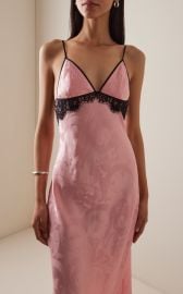 Lace-Trimmed Silk Slip Dress By Fleur Du Mal at Moda Operandi