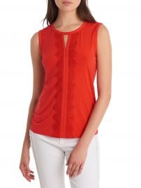 Lace-Trimmed Sleeveless Top at Lord & Taylor