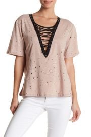 Lace-Up Deep V Tee by Gypsies & Moondust at Nordstrom Rack