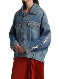 Lace-Up Denim Jacket at Saks Fifth Avenue