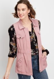 Lace Up Pocket Vest maurices at Maurices