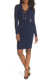  Lace-Up Rib Sweater Dress at Nordstrom