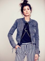 Lace Up Twill Jacket at Free People