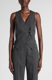 Lace-Up Wool Blend Slub Vest at Nordstrom