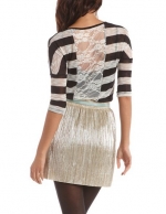 Lace back stripe tee at Charlotte Russe