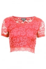 Lace crop tee by Topshop at Topshop