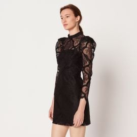 Lace dress with gigot sleeves at Sandro