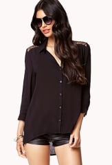 Lace inset blouse at Forever 21