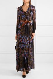 Lace-paneled floral-print silk-chiffon maxi and shirt dress set at Net A Porter