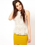 Lace peplum top at ASOS at Asos