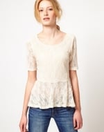 Lace peplum top at ASOS at Asos