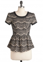 Lace peplum top at ModCloth at Modcloth