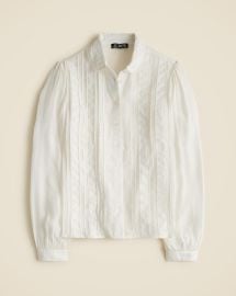 Lace-trim Button-up Shirt With Club Collar For Women JCrew at J. Crew