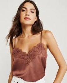 Lace trim cami at Abercrombie