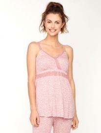 Lace trim nursing camisole in heart print at A Pea in the Pod