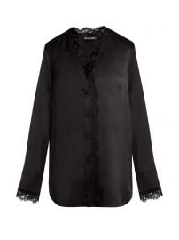 Lace-trim silk-satin blouse at Matches