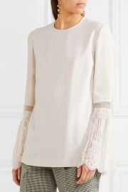 Lace-trimmed Crepe Blouse by Stella McCartney at Net A Porter