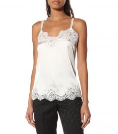 Lace-trimmed satin camisole at Mytheresa