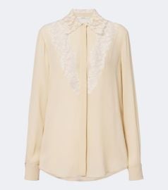 Lace-trimmed silk georgette shirt at Mytheresa