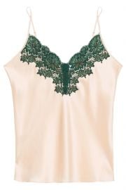 Lace-trimmed silk-satin camisole at The Outnet