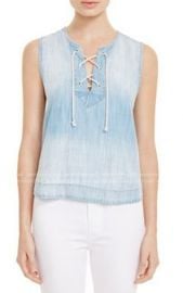 Lace-up chambray tank by Bella Dahl at Bloomingdales