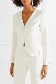 Lace-up crepe peplum jacket at Net A Porter