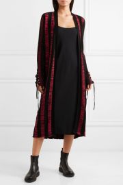 Lace-up striped cotton cardigan at Net A Porter