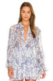 Lacey Sketched Paisley Blouse at Revolve