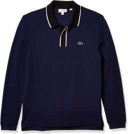 Lacoste Mens Long Sleeve Heavy Pique Semi-Fancy Polo Shirt at Amazon