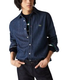 Lacoste Mens Solid Denim Shirt   Reviews - Casual Button-Down Shirts - Men - Macys at Macys