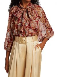 Ladybeetle Paisley Floral Tie-Neck Silk Blouse at Saks Fifth Avenue