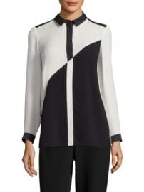 Lafayette 148 New York - Jamila Colorblock Blouse at Saks Fifth Avenue