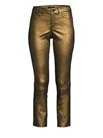 Lafayette 148 New York - Mercer Cropped Metallic Leather Skinny Pants at Saks Fifth Avenue