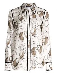 Lafayette 148 New York - Scottie Leo Print Silk Blouse at Saks Fifth Avenue