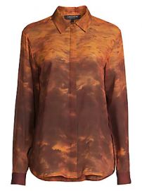 Lafayette 148 New York - Zora Sunset Sky Silk Blouse at Saks Fifth Avenue