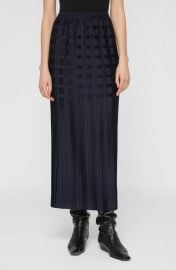 Lafayette 148 New York Basketweave Plissé Recycled Satin Maxi Skirt at Nordstrom