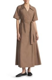 Lafayette 148 New York Belted Organic Cotton Poplin Faux Wrap Shirtdress at Nordstrom