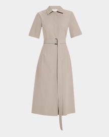 Lafayette 148 New York Belted Pick Stitch Midi Shirtdress at Neiman Marcus