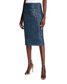 Lafayette 148 New York Casey Shimmering Sequin Pencil Skirt at Neiman Marcus